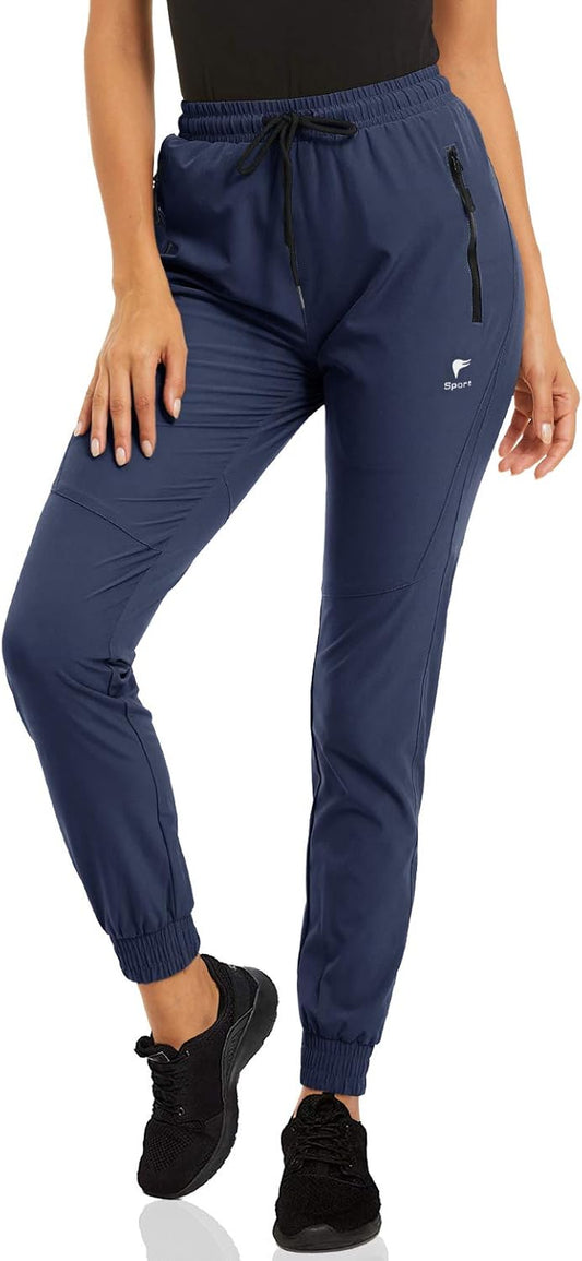 Women'S Pants Joggers Quick Dry Lightweight Athletic Running Hiking Pants with Zipper Pockets