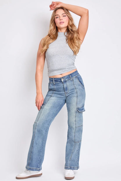 Jeans Women'S Straight Cargo Jeans