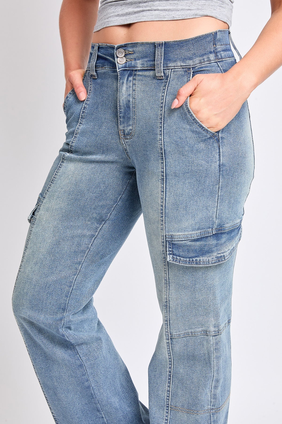 Jeans Women'S Straight Cargo Jeans